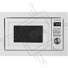 Микроволновая печь встраиваемая Hyundai HBW 2544 WG белый, 25 л, 900 Вт, переключатели - кнопки/поворотный механизм