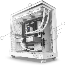 Компьютерный корпус без блока питания Case NZXT H6 Flow, Midi-Tower, TG, 3x120мм, 2xUSB-A 3.2 + 1xUSB-C 3.2, ATX, mATX, mITX белый