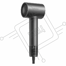 Фен Haier HHD-603 графитовый, 1600 Вт, компактный, ионизация