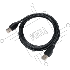 Кабель USB2.0 Cablexpert CC-USB2-AMAM-3M, AM/AM, экран, 28/26AWG, медь, Pro, 3м, черный, пакет