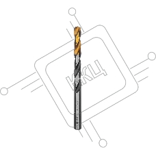 Сверло спиральное по металлу Denzel 9 x 125мм, Р6М5, Golden Tip, многогранная заточка