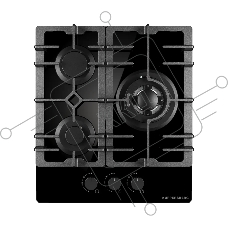 Варочная поверхность Kuppersberg FG 41 B, газ, High-Tech, 45 см, автоматический электроподжиг, газ-контроль, форсунки под сжиженый газ, SABAF конфорки, WOK конфорка, чугунные решетки, цвет черный, цвет фурнитуры черный