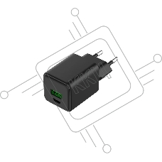 Сетевое зарядное устройство с двумя портами USB-A и Type-C, 30Вт GaN Rexant Сетевое зарядное устройство с двумя портами USB-A и Type-C, 30Вт GaN Rexant