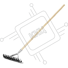 Грабли Palisad BASE двусторонние аэраторные, стальные, зубъя 11/21шт, 340 мм, деревянный черенок