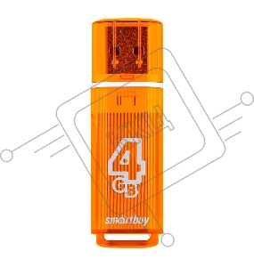 Внешний накопитель 4Gb USB Drive <USB2.0> Smartbuy Glossy series Orange (SB4GBGS-Or)
