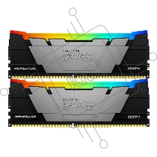 Оперативная память Kingston Fury Renegade, DDR4, 64GB (2x32GB), 3600MHz, CL18, DIMM, радиатор, RGB, чёрный/серебристый