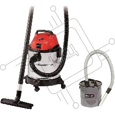 Строительный пылесос Einhell TC-VC 1820 S Kit серебристый/красный, 1250 Вт, уборка сухая/влажная, пылесборник мешок, 20 л