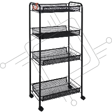 Этажерка ЗМИ Ладья 24К черный, на колесиках Э342Ч