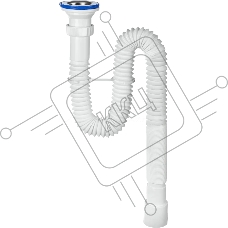 Сифон МИНИ ЭЛИТ гофрированный с нержавеющей чашкой D70 мм удлинённый L1200 мм 1'1/2 - D40/50