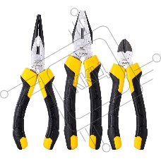 Набор плоскогубцев Deli DL2008Z-3 8-дюймовые комбинированные плоскогубцы, 6-дюймовые длинногубцы, 6-дюймовые диагональные плоскогубцы. Высокоуглеродистая сталь. Двухкомпонентная ручка