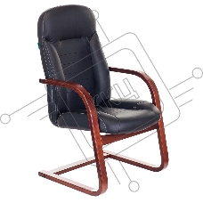 Кресло компьютерное Бюрократ T-9923WALNUT-AV/BL черный, кожа, низкая спинка