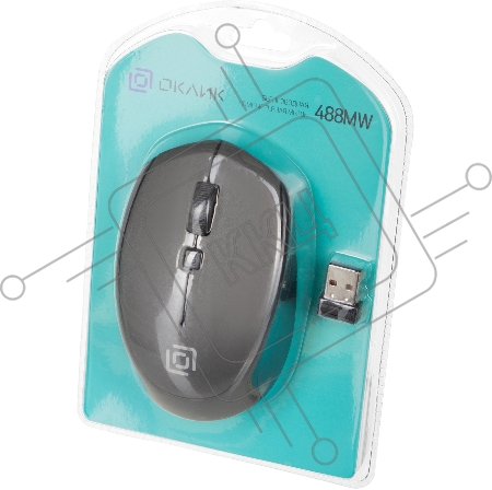Мышь Oklick 488MW серый/черный оптическая (1600dpi) беспроводная USB (3but)
