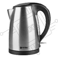Чайник электрический Vitek VT-7002 1.8л. 2200Вт прозрачный/черный корпус: стекло/пластик