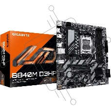 Материнская плата Gigabyte B840M D3HP, AM5, AMD B840, 4xDDR5, 4xSATA, 2xM.2, 1xPCIe 4.0 x16, 1xPCIe x1, 1xHDMI, 2xDP, 1x1Gb LAN, 1xUSB-C 5Gbps, 1xUSB-A 5Gbps, 1xUSB-A 10Gbps, 3xUSB-A 2.0, 3x3.5 мм, 7.1, mATX