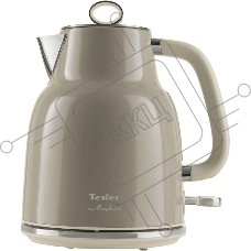 Чайник электрический Tesler KT-1760 серый, 1.7 л, 2200 Вт, скрытый нагревательный элемент