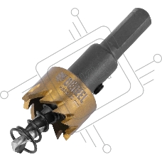 Коронка по металлу Denzel HSS, 20 мм, нитридтитановое покрытие