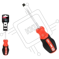 Отвертка шлицевая Deli DL3446 SL6x38мм сталь S2, матовый стержень, двухкомпонентная прорезиненная рукоять