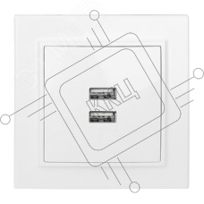 Розетка EKF ERR-2USB-100 Минск USB 2-местная СП 2,1А белая