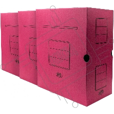 Короб архивный Silwerhof 1914769 микрогофрокартон корешок 150мм, красный (упаковка: 3шт)