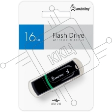 Флешка USB Smartbuy Paean Black (SB16GBPN-K), 16Gb, USB 2.0, R/W 15/5, черный/зеленый