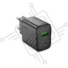 Зарядное устройство Hoco 30Вт, 3А, QC3.0/PD, 1хUSB, 1хType-C, CS23A, черный, коробка