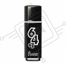 Флеш диск 64Gb USB Drive Smartbuy Glossy series Black (SB64GBGS-K)