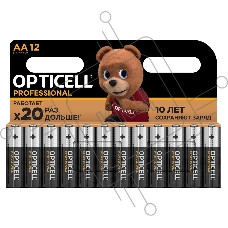 Элемент питания алкалиновый AA/LR6 (блист. 12шт) Professional Opticell 5052005