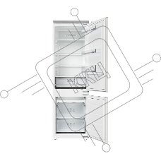 Встраиваемый холодильник Kuppersberg RBN 1761, High-Tech, ВхШхГ 178.5х54х55 см, объем 274 л, инверторный компрессор, электронное управление, скользящее крепление фасада, No Frost, LED освещение, супер заморозка, энергоэффективность А++