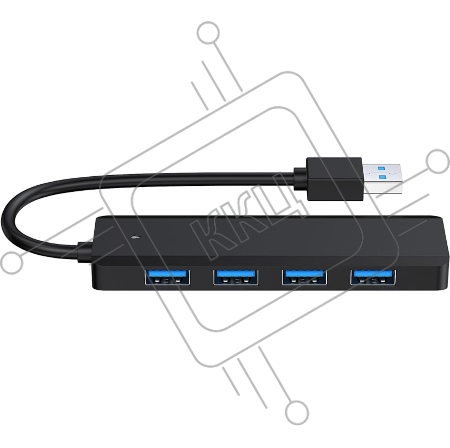 Концентратор USB 3.0 Gembird UHB-C414, 4 порта, кабель 19см, с доп питанием (Type-C)