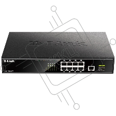 Коммутатор D-Link DGS-1010MP/A1A, 9×1 Гбит/с + 1×1 Гбит/с SFP, неуправляемый