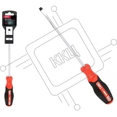 Отвертка шлицевая Deli DL3448 SL6x125мм сталь S2, матовый стержень, двухкомпонентная прорезиненная рукоять
