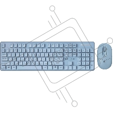 Клавиатура + мышь Оклик S265W клав:голубой мышь:голубой USB беспроводная Bluetooth/Радио Multimedia (1938927)