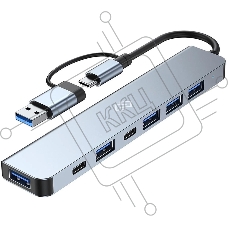 Разветвитель USB-C Digma DHUB-7USB-AC 7порт. черный