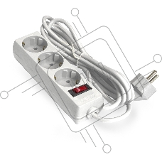 Удлинитель ExeGate EC-3-5W EX279353RUS белый, 5 м, евровилка, 3 розетки, 2200 Вт