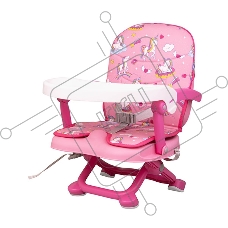 Стульчик для кормления BQ BCH012 Unicorns. Стульчик-бустер BQ BCH012. Гипоалергенные безопасные материалы/Съемный чехол из экокожи. Удобный, устойчив к загрязнению и легко моется/Съемная столешница/Безопасность малыша: устойчивая конструкция, нескользящие