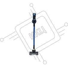 Пылесос вертикальный Harper HVC-VR02 синий/чёрный, питание от аккумулятора, 80 Вт, уборка сухая, пылесборник 0.8 л, работа от АКБ max - 40 мин