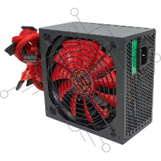 Блок питания Ginzzu PC500 (Red), 500Вт 80 PLUS, 140мм, черный (Red)