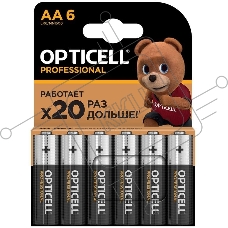 Элемент питания алкалиновый AA/LR6 (блист. 6шт) Professional Opticell 5052003