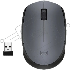Мышь беспроводная Logitech M170 черный/темно-серый, 1000 dpi, радиоканал, USB, кнопки - 3