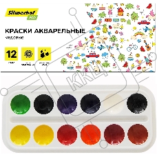 Краски акварельные Silwerhof Eco, медовые, 12 цветов, без кисти, картонная коробка