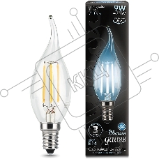 Лампа светодиодная Gauss Filament 9Вт цок.:E14 свеча 220B св.свеч.бел.нейт. CF35 (упак.:10шт) (104801209)