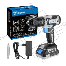 Дрель-шуруповерт DEKO DKCID20FU-Li, Аккумуляторная, 20В, 1 АКБ, Ударная Дрель-шуруповерт DEKO DKCID20FU-Li, Аккумуляторная, 20В, 1 АКБ, Ударная