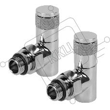 Набор дизайн-вентилей, PIANO, угловой (хром) 1/2