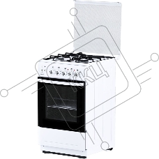 Плита комбинированная Flama L RK 23-126 белый, конфорок 3 газовых и 1 электрическая, духовка 50 л, 50 см x 85 см x 60 см