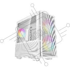 Компьютерный корпус Deepcool CH360 WH без БП, боковое окно (закаленное стекло), 2x140мм ARGB LED вентилятор спереди и 1x120мм ARGB LED вентилятор сзади, белый, mATX