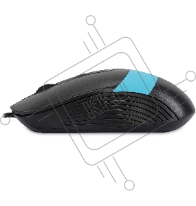 Мышь Оклик 310M черный/синий оптическая (2400dpi) USB для ноутбука (3but)