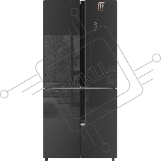 Холодильник Weissgauff WCD 450 INOX GLASS нержавеющая сталь трехкамерный side-by-side 286/141л морозилка снизу