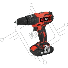 Шуруповерт ударный аккумуляторный KLECO KE18DM-20DB (18В, Li-ion-2шт, 2 А·ч, 30Нм, З/У, биты 32шт, сверла 9шт дерево/металл, кейс)