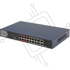 Коммутатор Hikvision DS-3E0318P-E/M, 16×100 Мбит/с PoE+ + 1×1 Гбит/с + 1×1 Гбит/с Combo (RJ45/SFP), неуправляемый