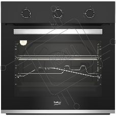 Газовый духовой шкаф Beko BBIH12100BC с откидным электрическим грилем и конвекцией; автоматический электроподжиг; поворотные переключатели; металлические направляющие; объем - 72л; 3 стекла дверцы; 1 решетка; 1 противень; вертел. Цвет: Черный; Материал па